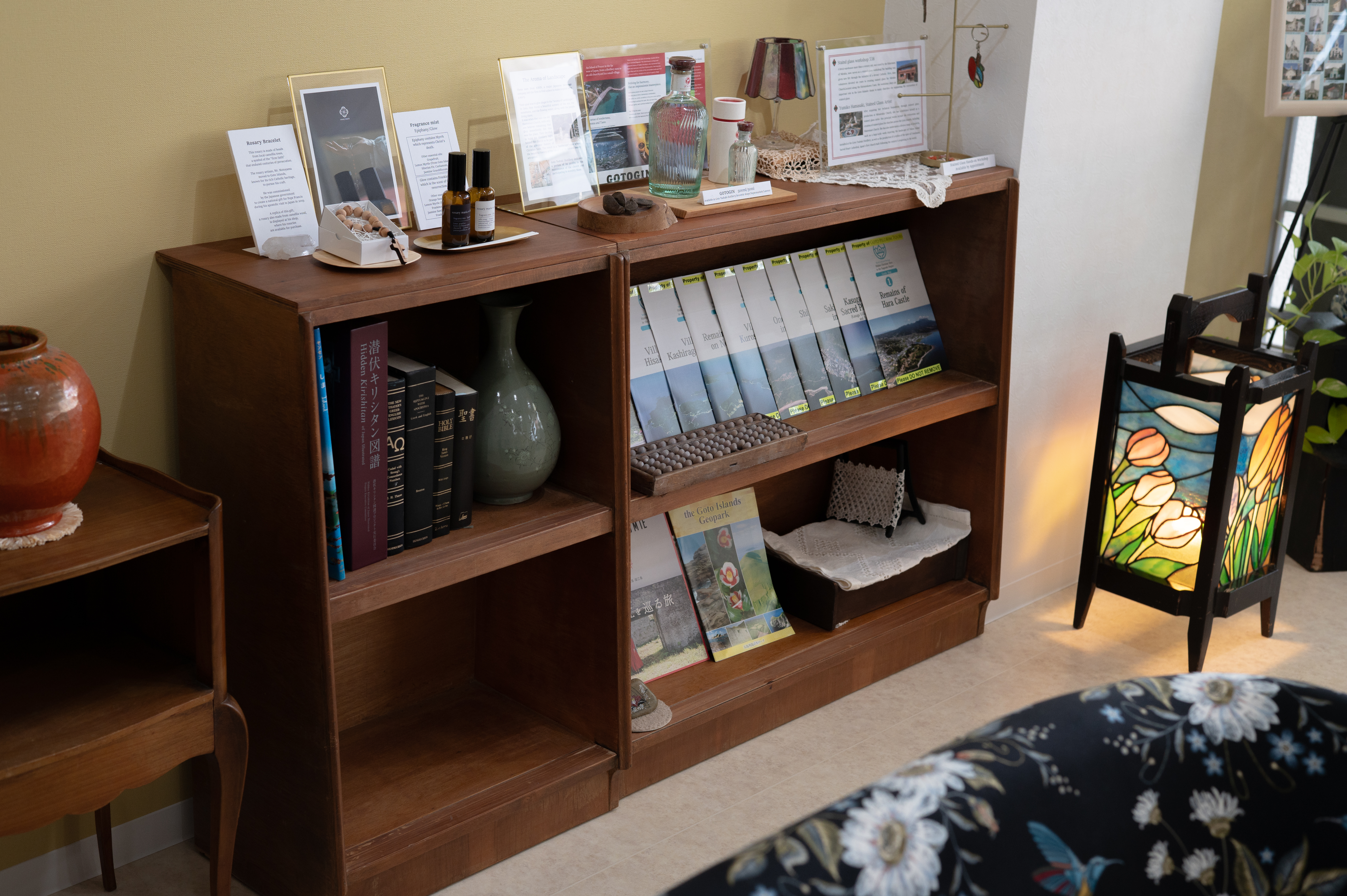 A quiet interior detail of the Goto Pilgrim Tours office
