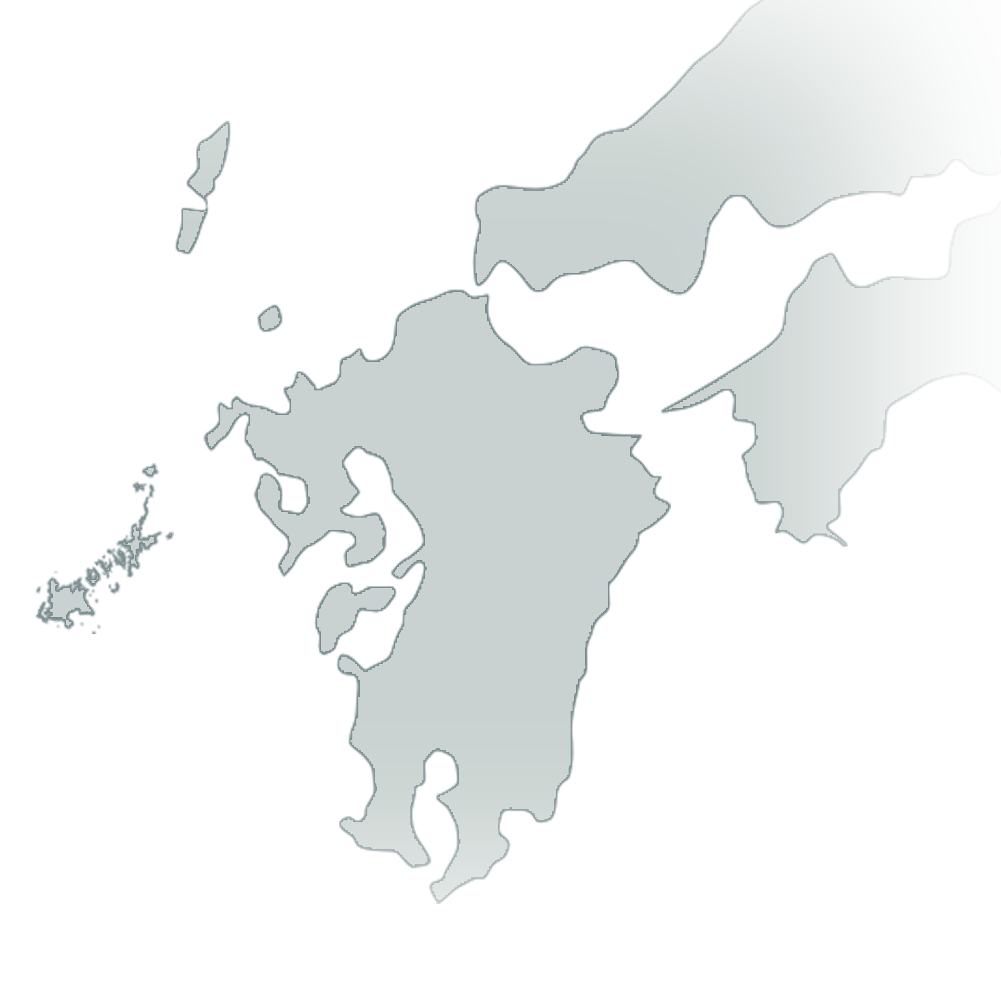 Detailed map showing the Goto Islands west of Nagasaki in Kyushu.